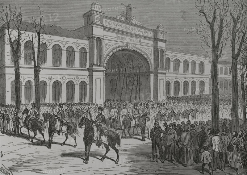 Franco-Prussian War (1870-1871): Parade of German troops on the Champs Elysées, 1871.  Creators: Fernando Miranda, Enrique Laporta Valor.