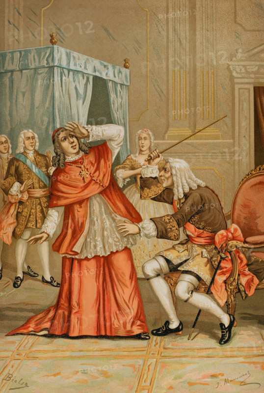 Quarrel between Cardinal Alberoni and the Mayordomo mayor of the King..., 1891.  Creator: Juan Alaminos.