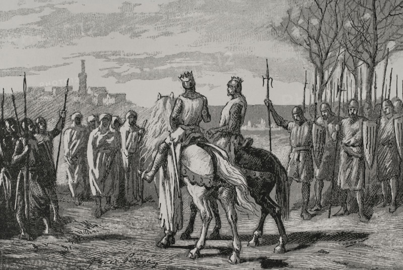 Ramon Berenguer IV and Ermengol receiving the parliamentarians from Lerida, 1890. Creator: Joan Serra y Pausas.