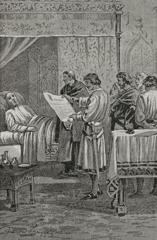 Martin the Human on his deathbed, 1410, (1890).  Creator: Joan Serra y Pausas.