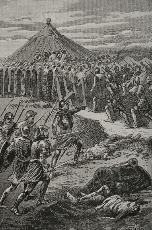 The Aragonese, on the island of Djerba, seizing the Tunisian king's camp, 1890.  Creator: Joan Serra y Pausas.