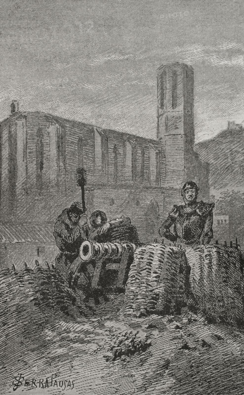 Catalan Civil War: Siege of Barcelona in 1472, (1890).  Creator: Joan Serra y Pausas.