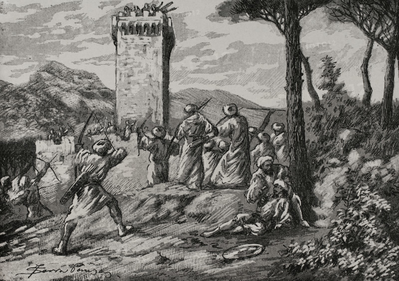 Umar ibn Hafsun, (c 846-918) at the castle of Ronda (province of Malaga, Andalusia, Spain), 1890. Creator: Joan Serra y Pausas.