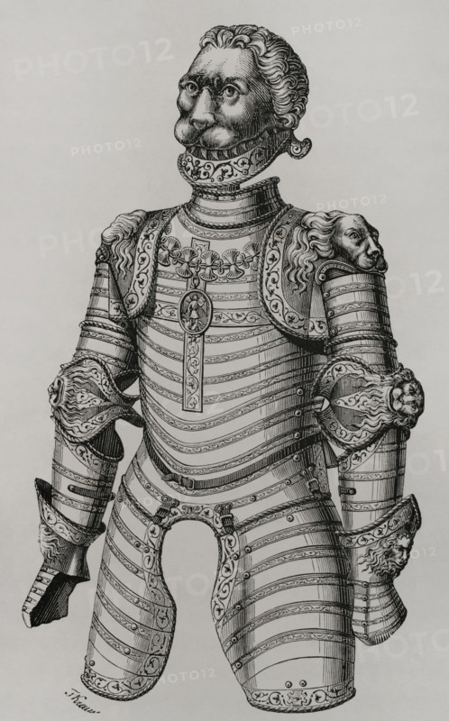 Armour ornamented with lions, supposedly that of King Louis XII of France (1462-1515), 1877.  Creator: Unknown.
