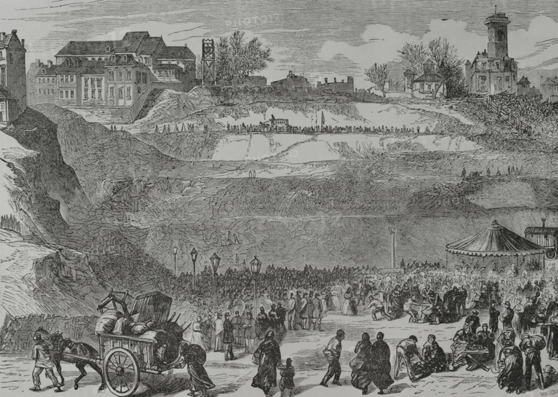 Paris Commune, France: Positions occupied by the communards on the heights of Montmartre, 1871. Creator: Manuel Ricord.