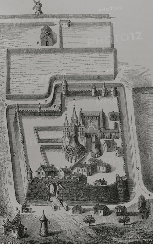 Abbey of Saint-Germain-des-Prés, Paris, France, 1877.  Creator: Jules Jean Marie Joseph Huyot.