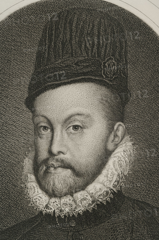 Philip II, (1527-1598), King of Spain (1556-1598), 1879. Detail. Creators: Magin Pujadas, Alphonse Charles Masson.