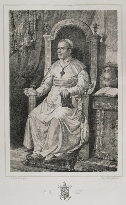 Pius IX, (1792-1878), Italian pope (1846-1878), 1852.  Creator: Julio Donón.