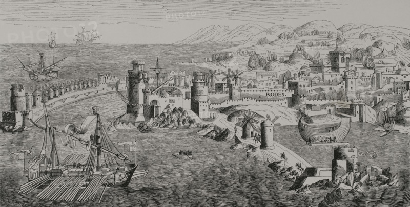 Plan of the Island of Rhodes in the 15th century, (1877).  Creator: Jules Jean Marie Joseph Huyot.