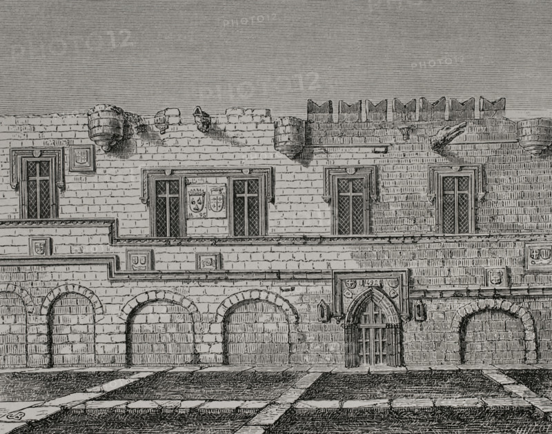 Priory of France, Rhodes, Greece, Condition of the ruined building in 1828.  Creator: Jules Jean Marie Joseph Huyot.