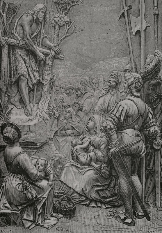 St John the Baptist preaching in the desert, 1877.  Creator: Jules Jean Marie Joseph Huyot.