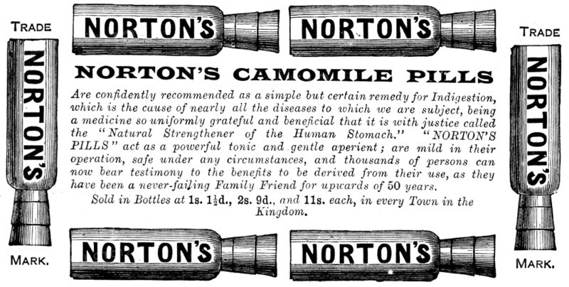 Advertisement for Norton’s Camomile Pills, 1890. Creator: Unknown.