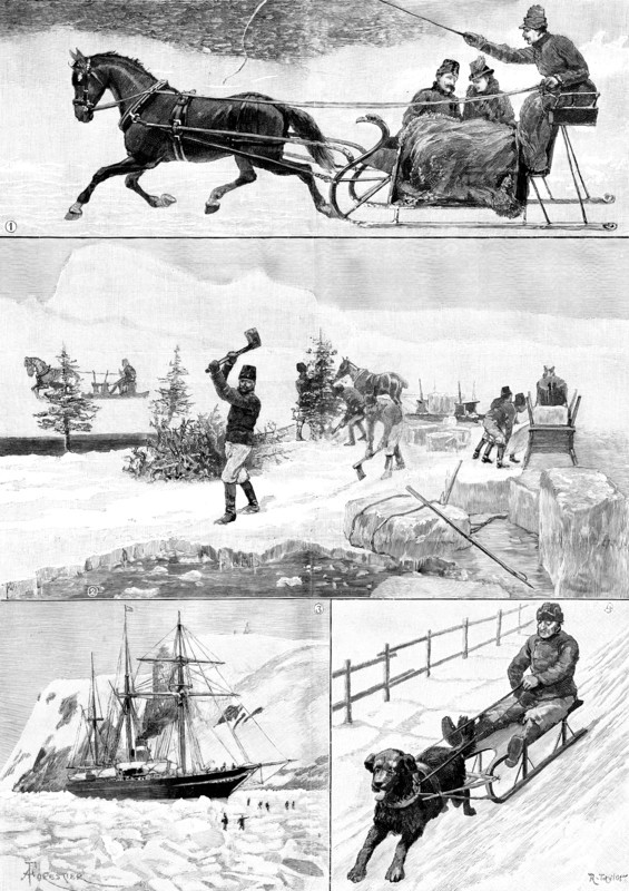 Winter Scenes in Newfoundland, 1890. Creator: R. Taylor.