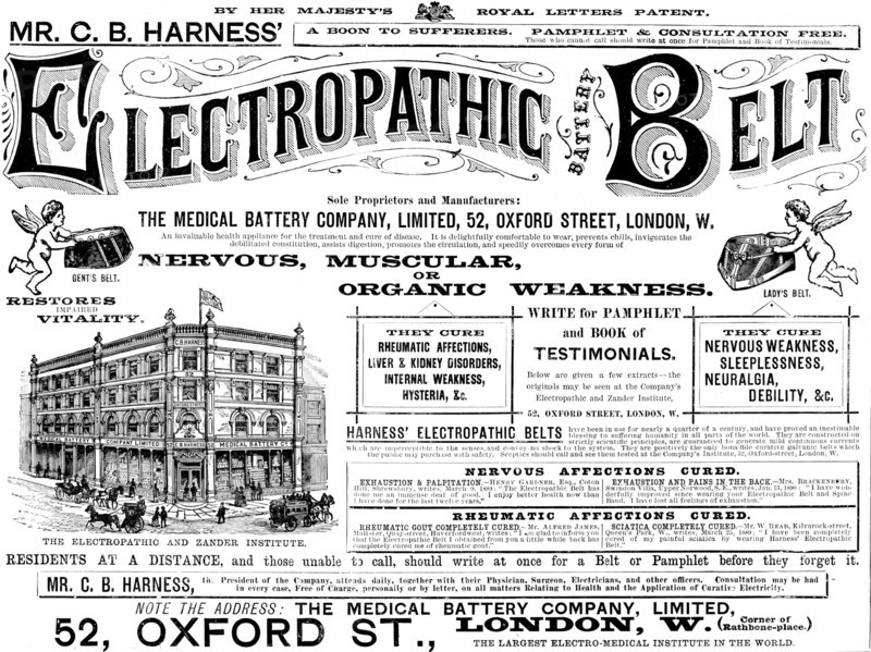 Advertisement for Mr. C. B. Harness’ Electropathic Belt, 1890. Creator: Unknown.