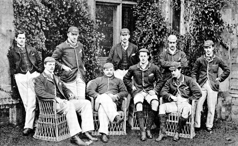 The Oxford and Cambridge Universities’ Boat-Race - the Oxford crew, 1890. Creators: Russell & Sons, George Meisenbach.