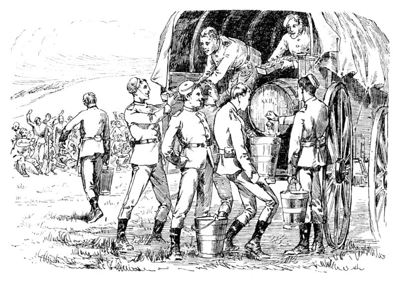 The Easter Volunteer Manoeuvres: utility of our transport service on a hot field day, 1890. Creator: Unknown.