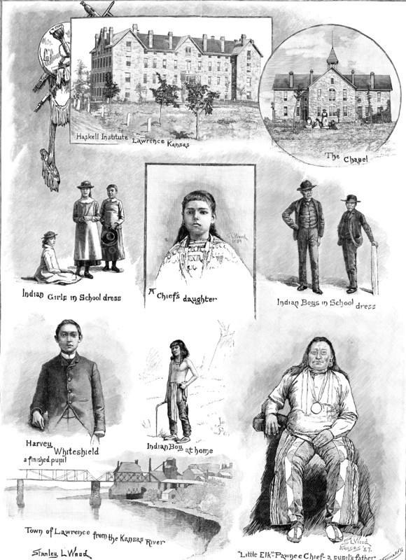 The Haskell Institute, a training college for Indians, at Lawrence, in Kansas, 1890. Creator: P Naumann.