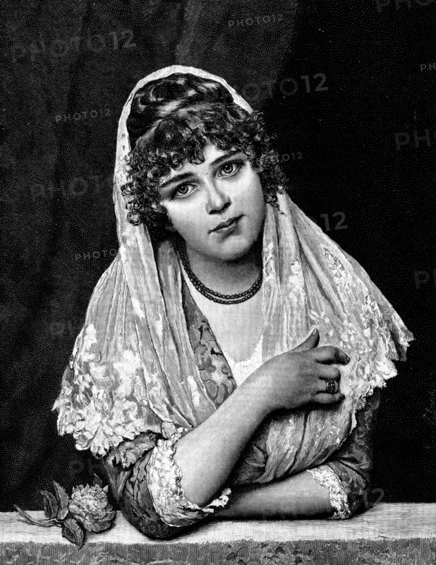 Fiammetta - picture by Eugene von Blaas, 1890.  Creator: Unknown.