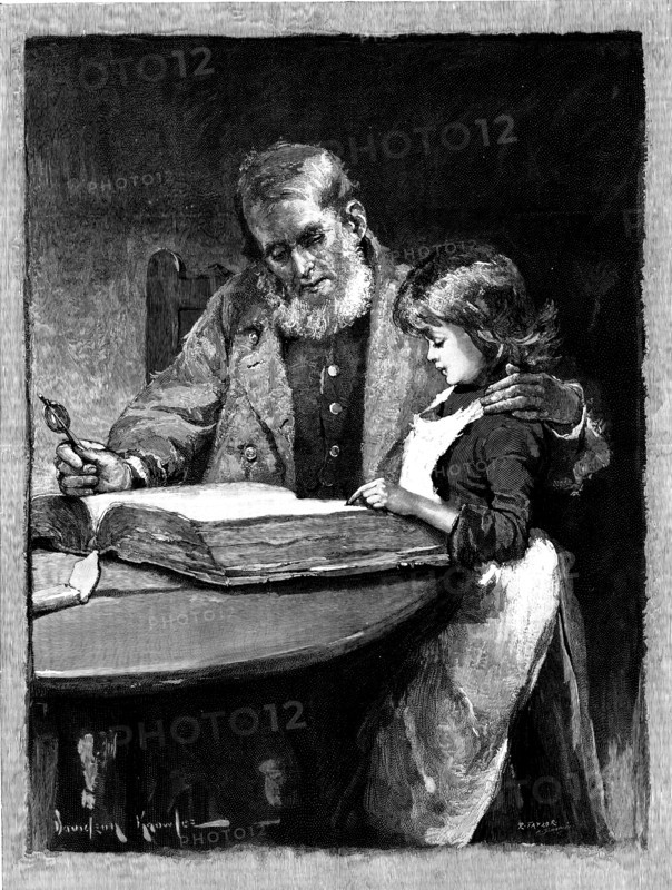 A Bible Lesson, 1890. Creators: R. Taylor, A. Simon.