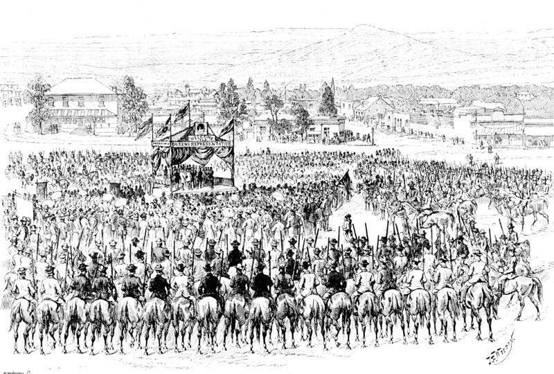 Reception of Sir Henry Brougham Loch, the new Governor, at Cradock, Cape Colony, 1890. Creator: Carl Hentschel.