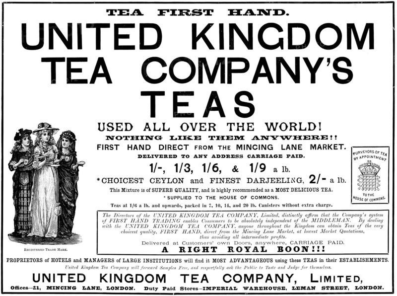 Advertisement for United Kingdom Tea Company, Limited, 1890. Creator: Unknown.