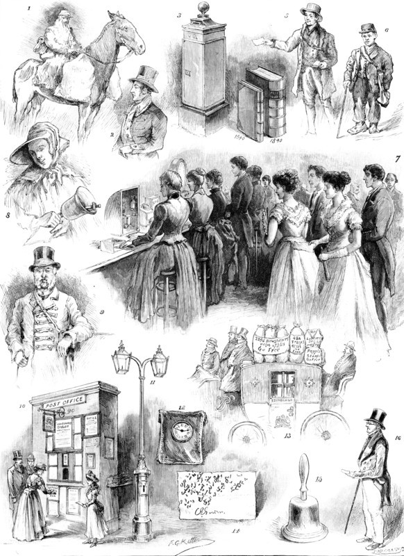 The Penny Postage Jubilee Celebration at Guildhall: exhibition of Post-Office relics..., 1890. Creator: P Naumann.