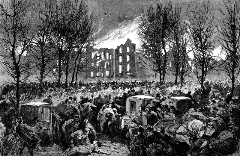 Burning of the Lunatic Asylum at Montreal, Canada, 1890. Creator: Unknown.
