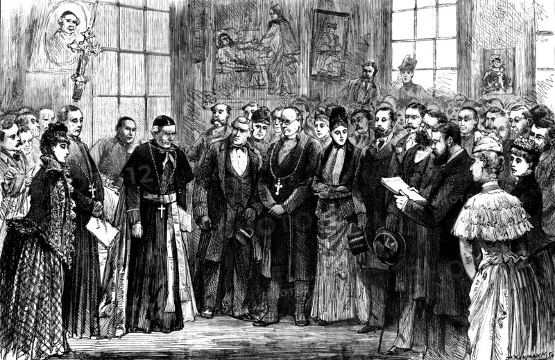 Presentation of the Jubilee Personal Testimonial to Cardinal Manning, 1890. Creator: P Naumann.