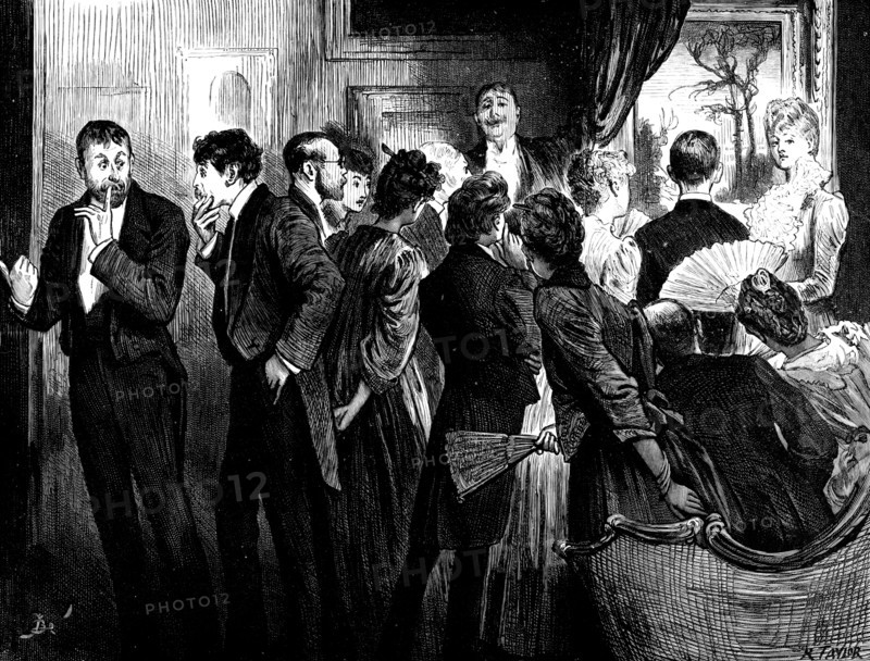 Ghosts! he murmured..."Spectres!" replied the other. "Phantoms and bogies!", 1890. Creator: R. Taylor.
