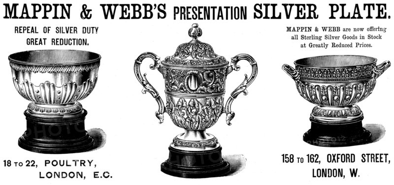 Advertisement for Mappin & Webb’s Presentation Silver Plate, 1890. Creator: Unknown.