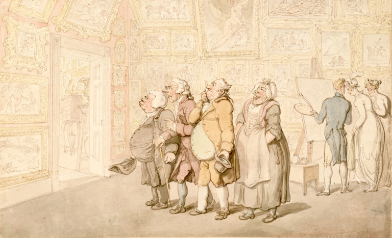 Mr. Michell's Picture Gallery, Grove House, Enfield, c1817. Creator: Thomas Rowlandson.