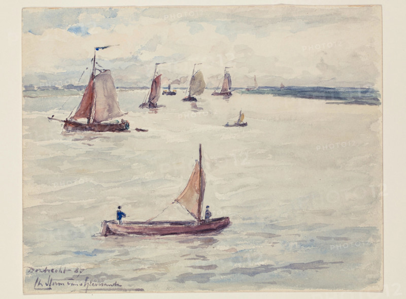 Ships near Dordrecht, 1887. Creator: Carel Nicolaas Storm.