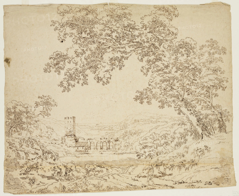 Landscape with Mill and Bridge, c1820-1848. Creator: Thomas Cole.