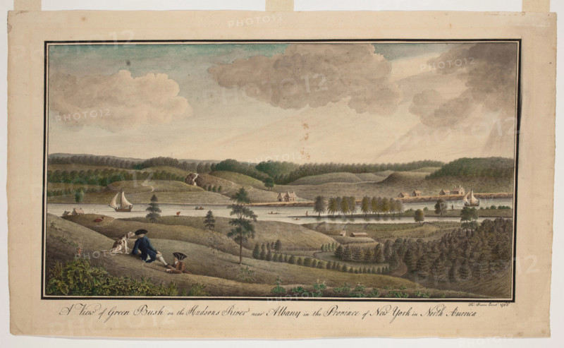 A View of Greenbush on the Hudsons River near Albany in the Province of New York, 1766. Creator: Thomas Davies.