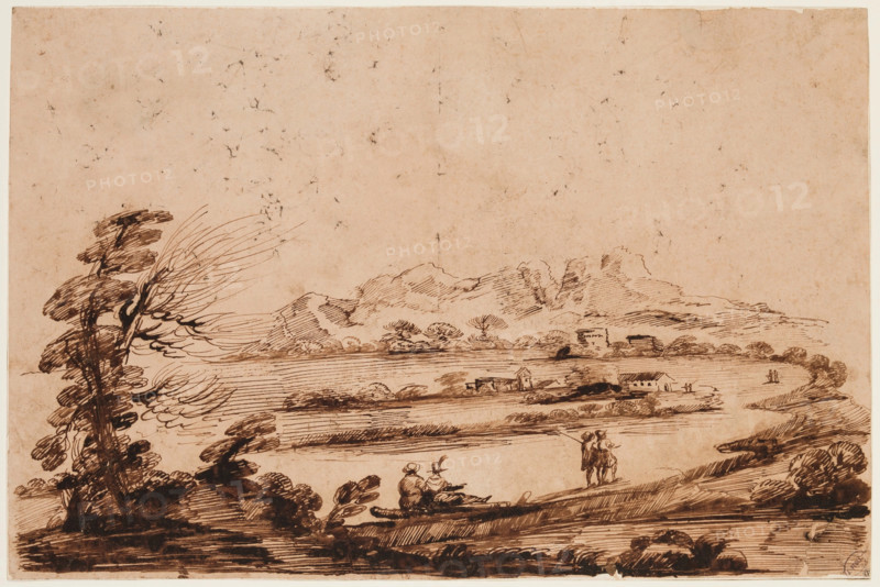 Landscape with Figures, 18th century. Creator: Unknown.