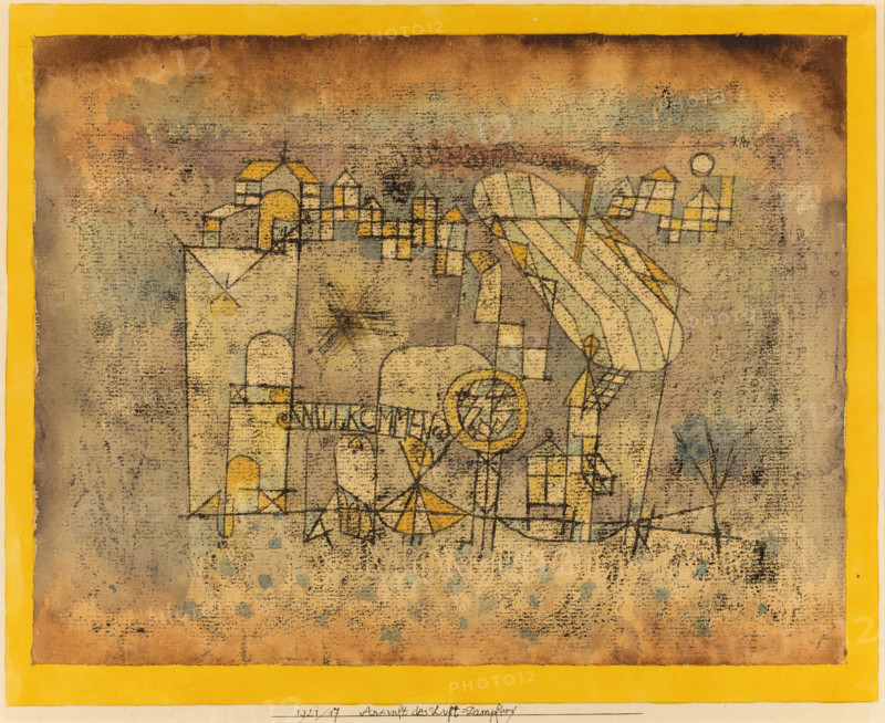 Arrival of the Air Steamer, 1921. Creator: Paul Klee.
