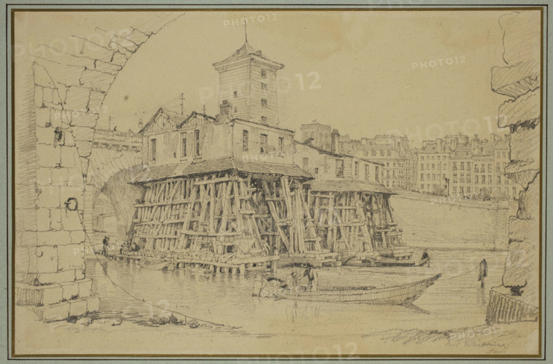The Notre Dame Pump, Paris, c1810-1850. Creator: Samuel Prout.