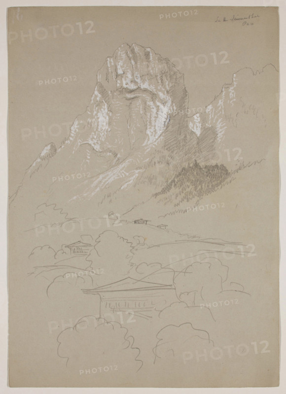 In the Simmenthal Pass, Switzerland, 1841. Creator: Thomas Cole.