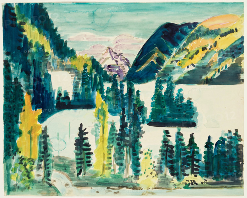 Landscape with Mountain Lake, between 1923 and 1926. Creator: Ernst Kirchner.