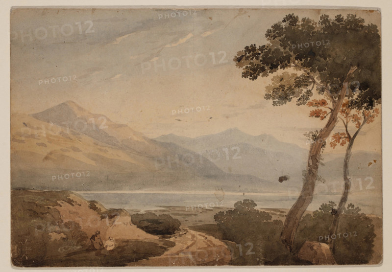 Landscape with Mountain Lake, c1820-1865. Creator: David Claypoole Johnston.