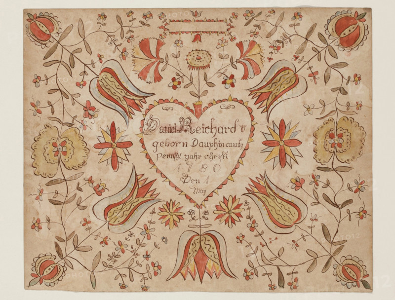 Birth Certificate for Daniel Reichard, 1780. Creator: Unknown.