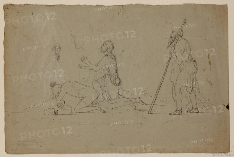 Composition Study of Three Shepherds, between 1832 and 1834. Creator: Thomas Cole.