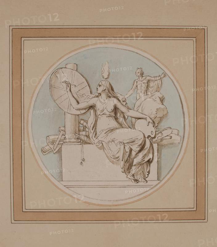 Britannia Protecting the Fine Arts, c1770s. Creator: Benjamin West.