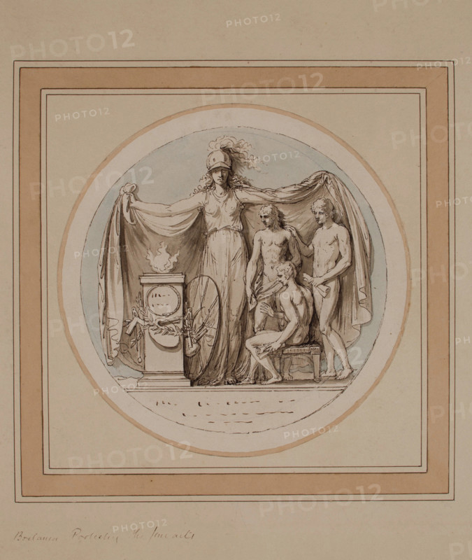 Britannia Protecting the Fine Arts, c1770s. Creator: Benjamin West.