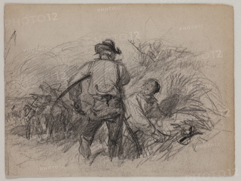 Two Men, late 19th century. Creator: Felix Octavius Carr Darley.