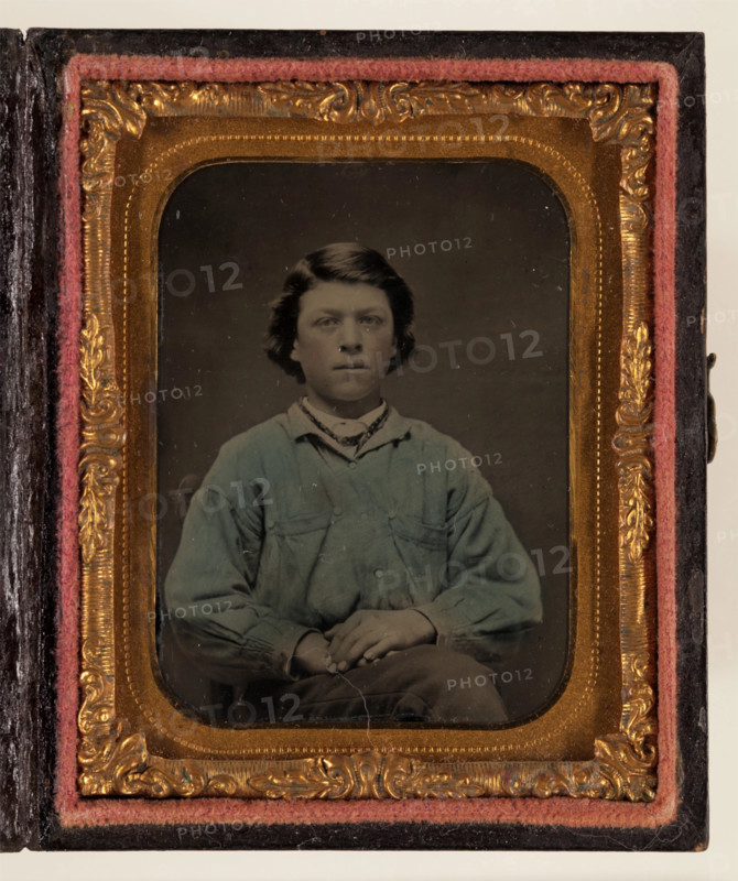 Untitled (Portrait of a Boy in a Blue Shirt), 19th century. Creator: Unknown.