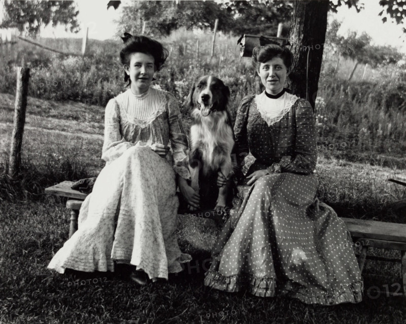 Untitled (Two Women with Dog), c1900, printed 1980. Creator: Unknown.