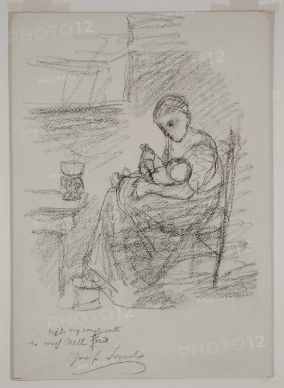 Mother Feeding her Baby (The Cottage Madonna), c1900. Creator: Jozef Israels.