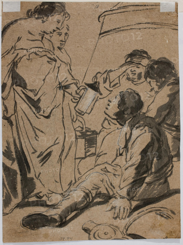 Mary Magdalen at the Tomb of Christ, 17th century. Creator: Leonard Bramer.