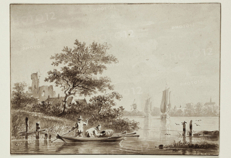 River Scene, between early and mid-19th century. Creator: Jacobus van der Stok.
